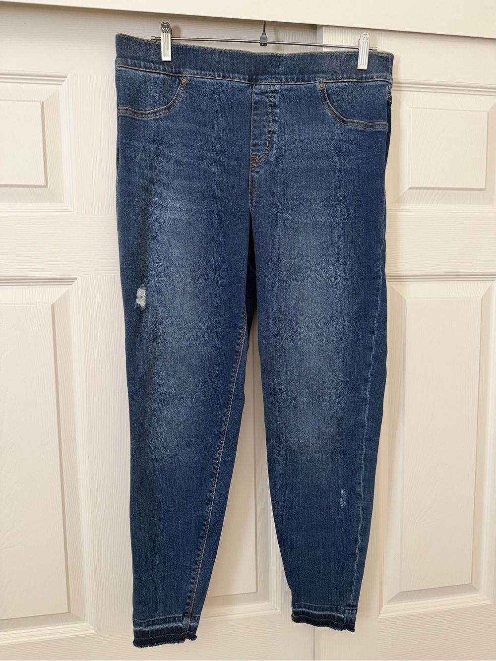 SPANX Dark Blue Ankle-Length Stretch Jeans